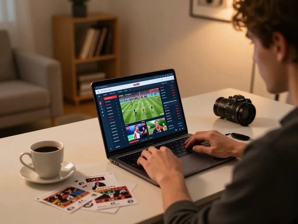 Betting on soc88 platform with live sports odds at a cozy home office setup.