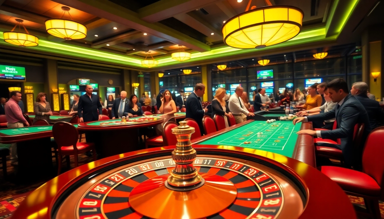 Experience the excitement of uvip娱乐 in a vibrant casino with enthusiastic players at gaming tables.