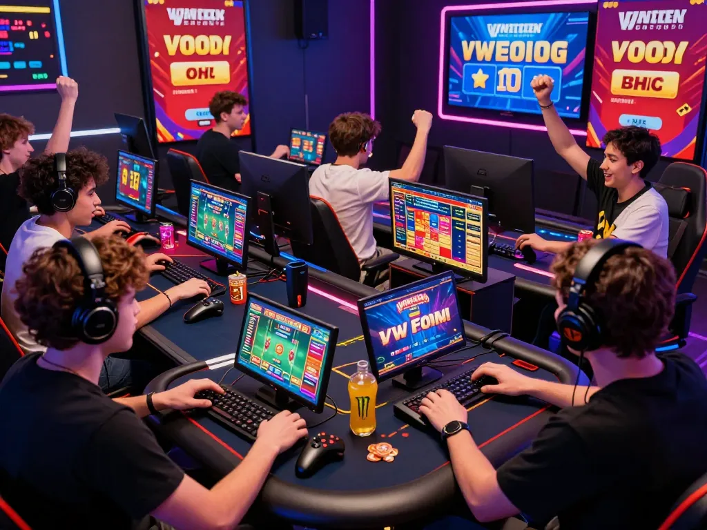 Players immersed in exciting online games at https://hitclub9.us.com/, showcasing vibrant graphics and energy.