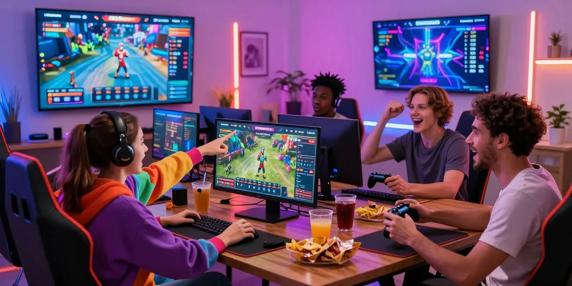 Excited players enjoying the 663bet game platform in a dynamic gaming setting, highlighting competitive fun.