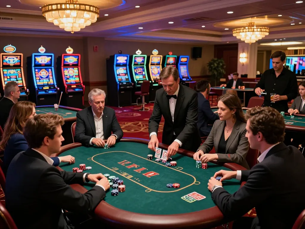 Players celebrating wins at TT88 poker tables in a vibrant casino atmosphere filled with excitement.