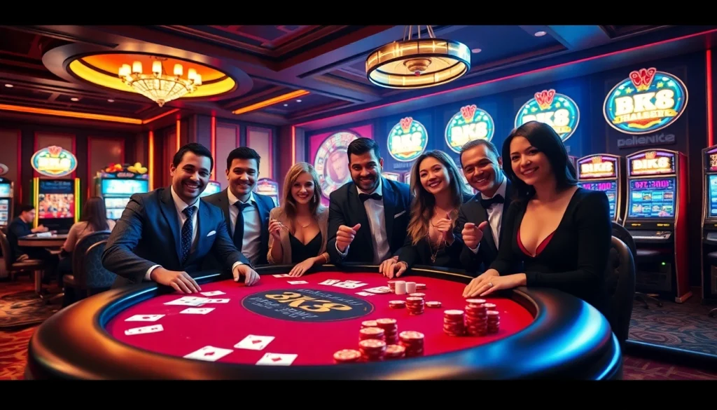 Players enjoying the thrilling ambiance of BK8 casino with games and excitement.