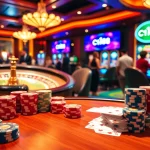 C168 logo displayed prominently in a vibrant casino scene featuring poker chips and a roulette wheel.