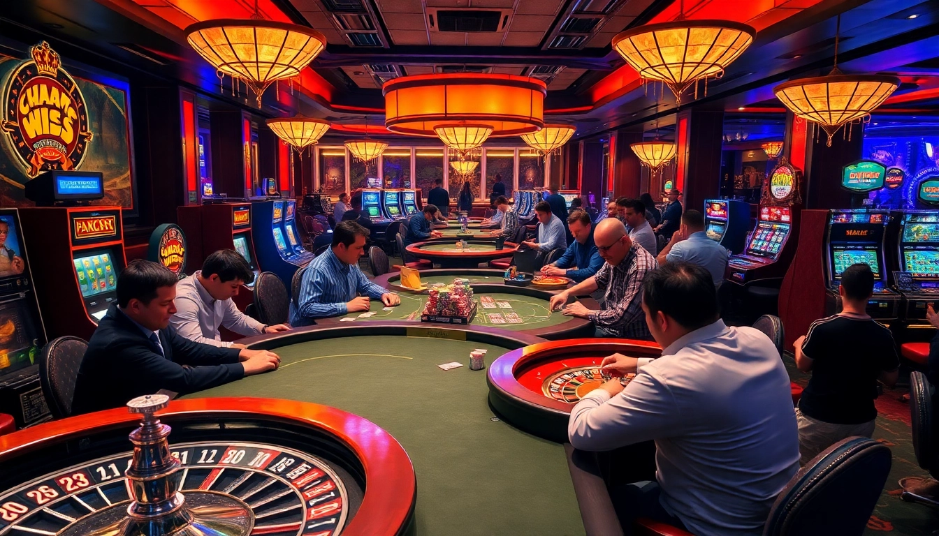 Pemain yang terlibat di meja kasino mewah yang menampilkan elemen dari https://www.sr22duluth.com/ meningkatkan semangat permainan.