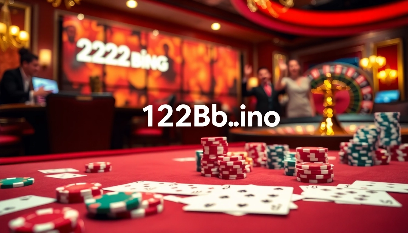 Experience the thrill of 123b.ing with a dynamic poker scene, vibrant chips, and a spinning roulette wheel.