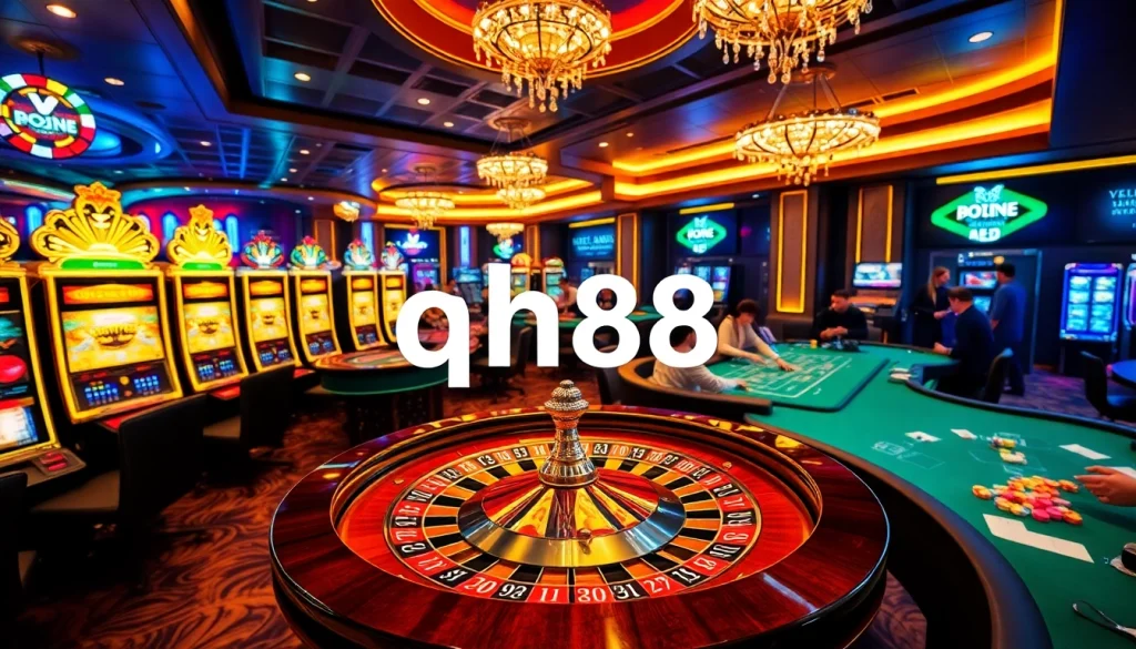 Experience thrilling gameplay at qh88 with vibrant casino tables and exciting slot machines.