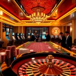Gamblers enjoying a thrilling game at 123win online casino with vibrant slot machines and roulette.