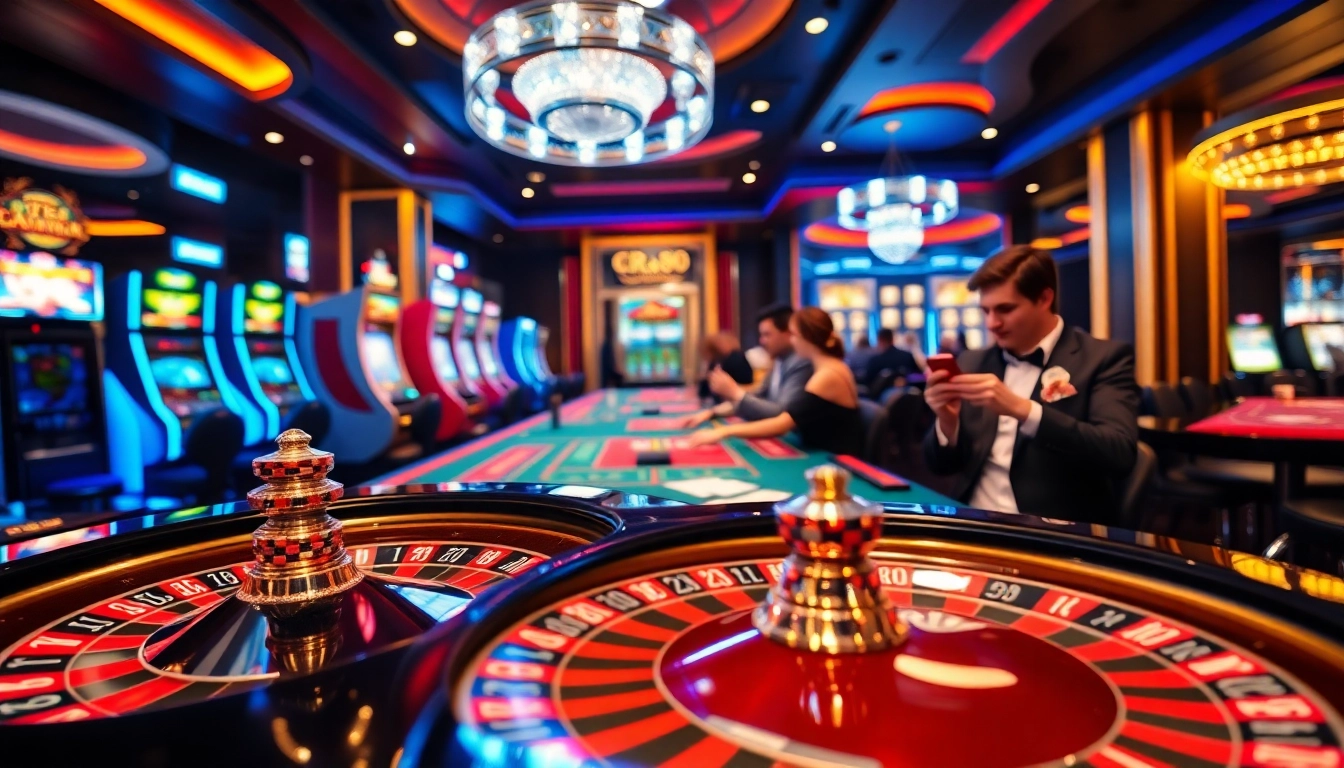 RR88 players enjoying high-stakes excitement at a vibrant casino table.