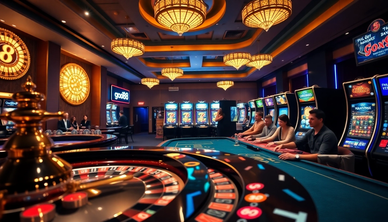 Experience thrilling gaming at link vào go88 with luxury casino tables and roulette wheels.