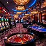 Players enjoying games at NV Casino with vibrant slot machines and roulette tables.