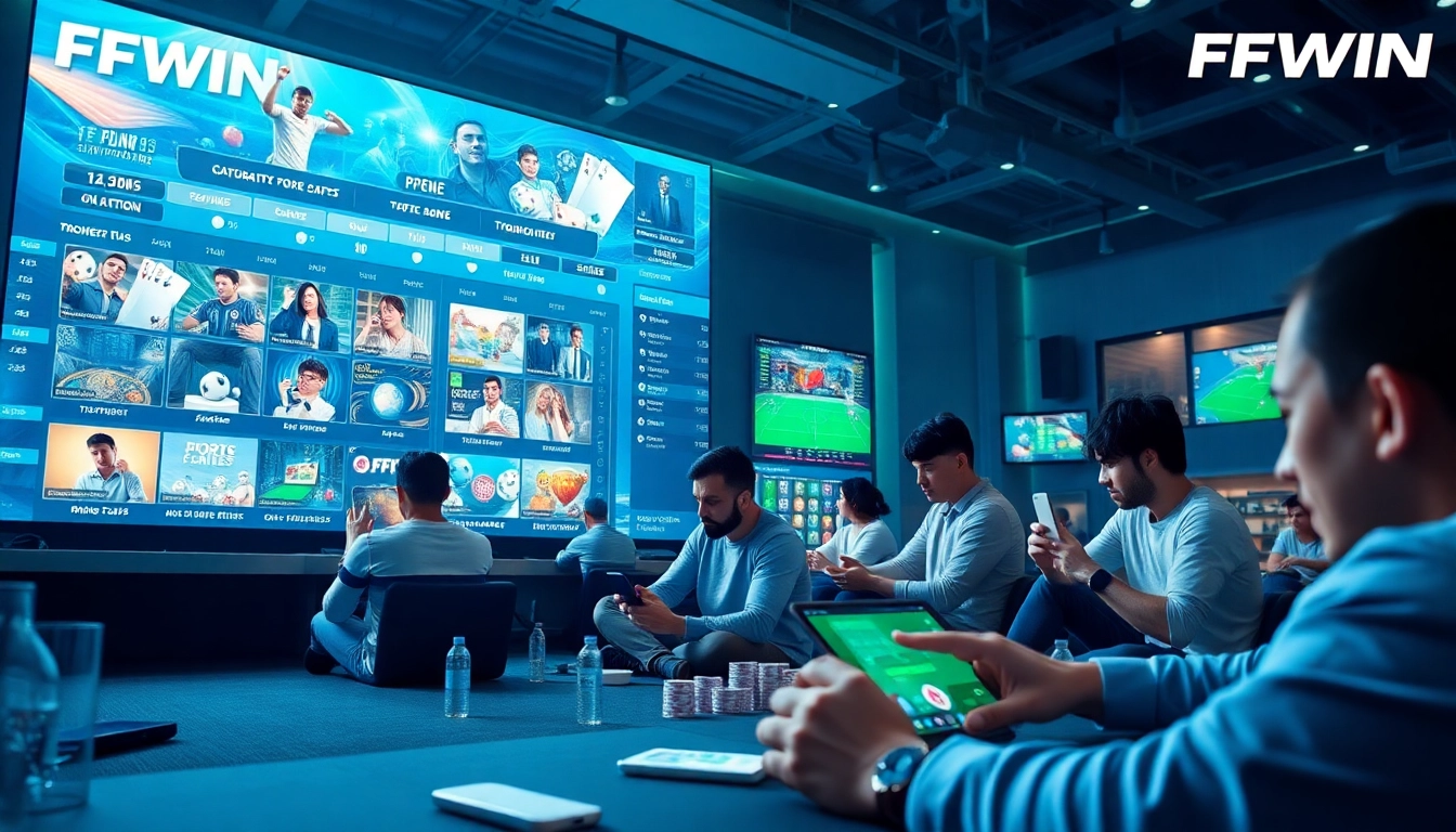 FFWIN online betting platform showcasing diverse gaming options and user engagement.