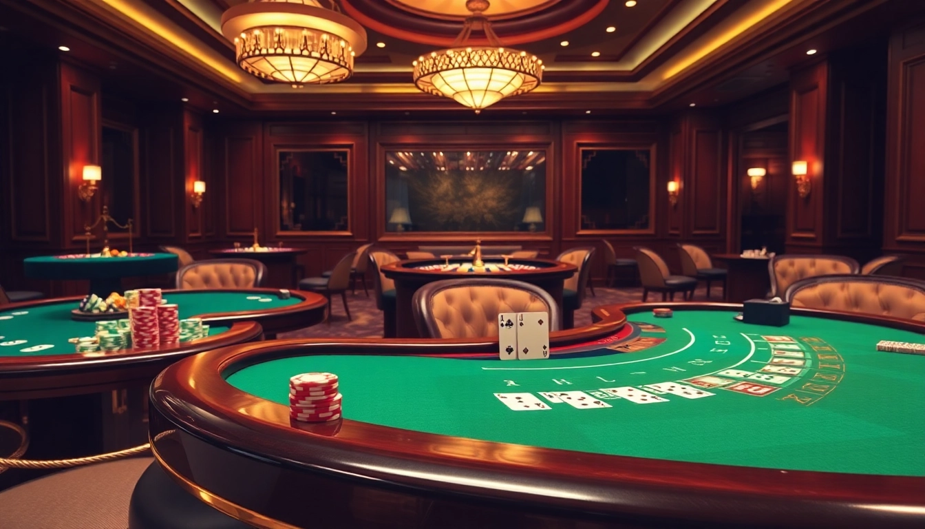 Exciting gameplay at Co88 casino with vibrant tables, chips, and dealers.