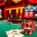 Exciting poker game at j88 com with vibrant chips and a charismatic dealer in a luxurious setting.