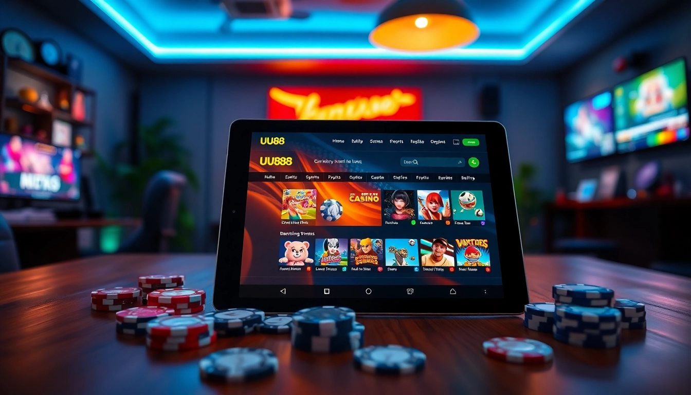 Engaging online gaming interface on UU88, showcasing diverse games and user-friendly design.