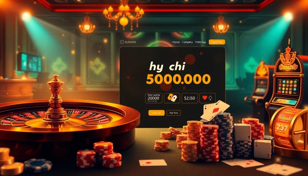 Engaging online gambling interface showcasing the excitement of trang chủ sunwin with vibrant casino elements.