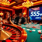 A thrilling casino experience featuring the roulette wheel at 555win com with players engaged in the game.