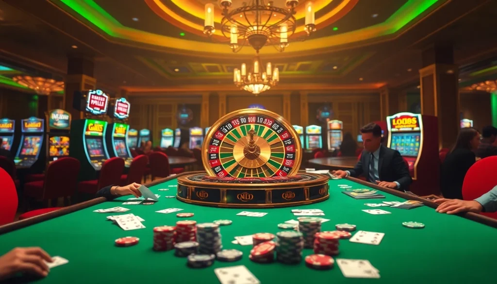 Experience the thrill of lode88 with poker chips and vibrant casino games.