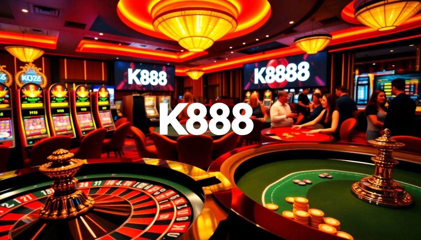 K88 online gamblers enjoying thrilling games at a vibrant casino table.