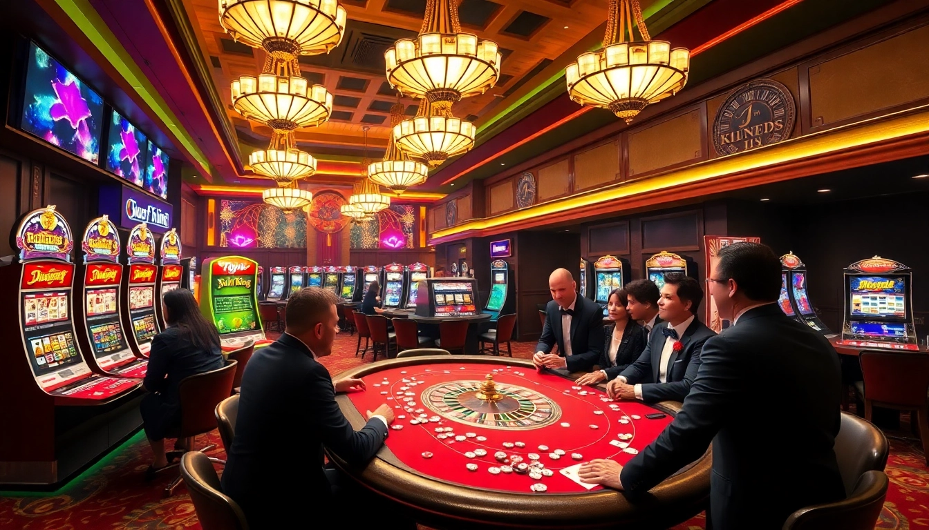 Excited players enjoying high-stakes games at 79 King casino.