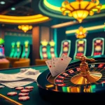 Engaging Lô đề trực tuyến betting scene with digital tickets, vibrant roulette wheels, and casino tables.