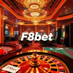 F8bet players placing high-stakes bets at a luxurious casino table.