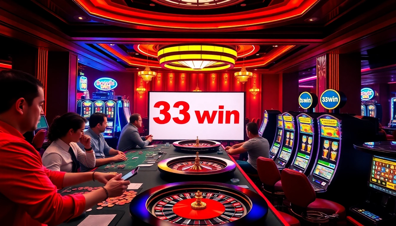 Experience the excitement of 33win with players enjoying vibrant online casino games.