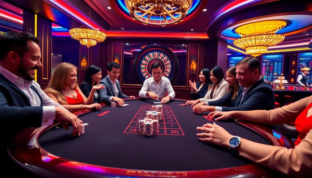 Experience thrilling gameplay at nk88 with vibrant casino tables and exciting poker chips.