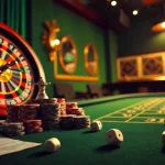 A vibrant casino scene showcasing lô đề uy tín with roulette, poker chips, and luxurious ambiance.