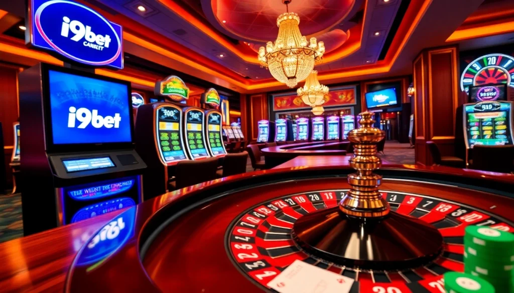Experience the thrill at i9bet with exciting slot machines and roulette in a sophisticated casino setting.