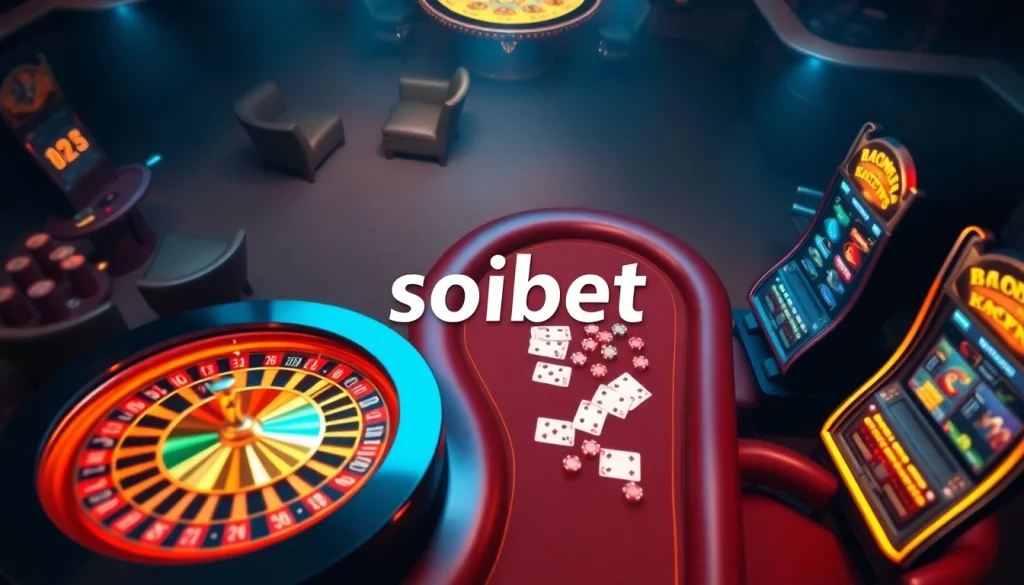 Experience the excitement of เว็บ soibet with a vibrant online casino scene featuring roulette and poker games.