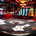 Togel china betting action at a glamorous casino poker table with colorful chips.