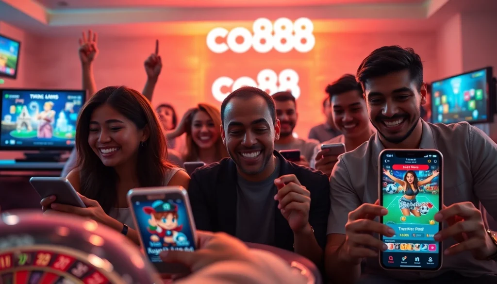 Co88 online gaming platform showcasing players engaged in various games, highlighting excitement and trust.