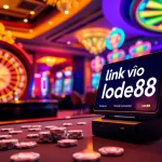 Engaging scene highlighting link vào lode88 with vibrant casino elements and dynamic atmosphere.