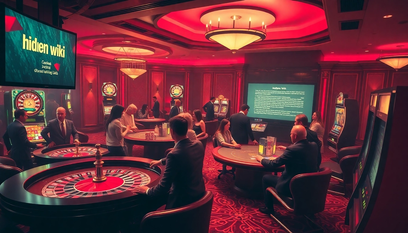 Engage with the hidden wiki in a vibrant casino scene showcasing gambling excitement.