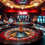 Engaging players at red88 casino enjoy a luxurious roulette experience, filled with excitement and high stakes.