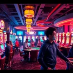 Dynamic online casino scene with vibrant slot machines and players enjoying 69 VN platform.