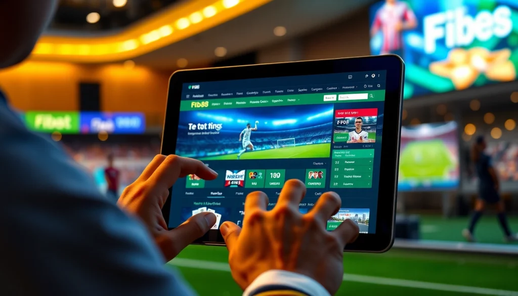 Exciting online betting interface of fb88 with vibrant sports visuals.