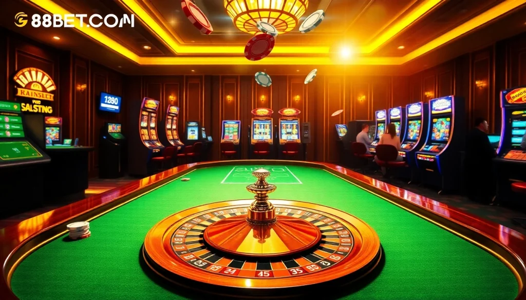 Experience the exciting world of online gambling with F8BETCOM's dynamic interface showcasing poker and slots.