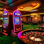 Players enjoying high-stakes gaming action at PG88's luxurious casino experience.