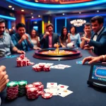 Experience high-stakes gambling at XX88 with vibrant poker chips and an exciting roulette table.