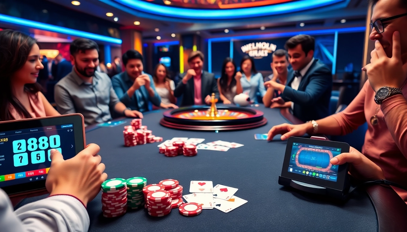 Experience high-stakes gambling at XX88 with vibrant poker chips and an exciting roulette table.