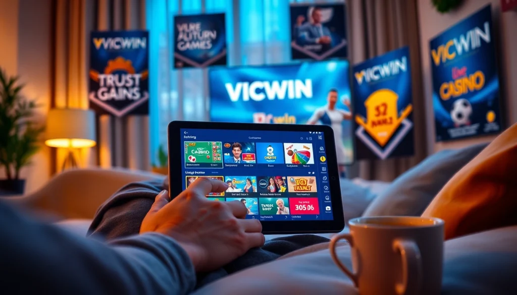 Engaging online gaming experience on VICWIN with diverse game options and a cozy atmosphere.