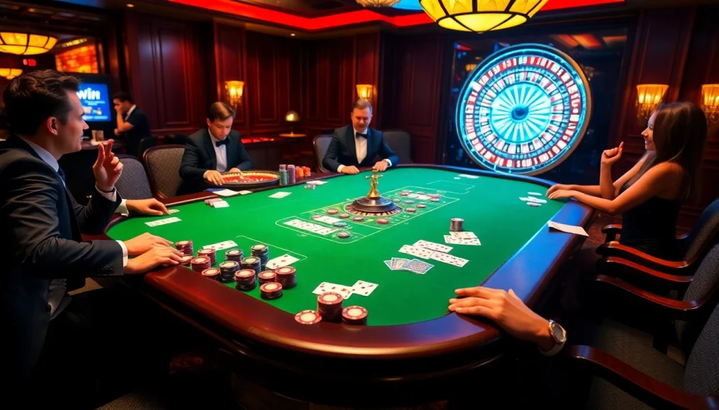 Experience sunwin casino excitement with vibrant poker chips and cards on a luxurious table.
