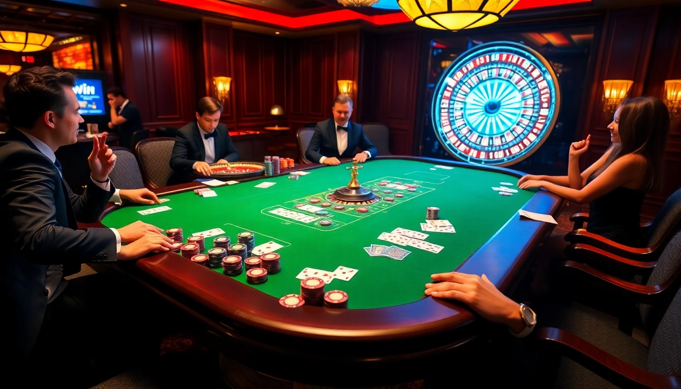 Experience sunwin casino excitement with vibrant poker chips and cards on a luxurious table.