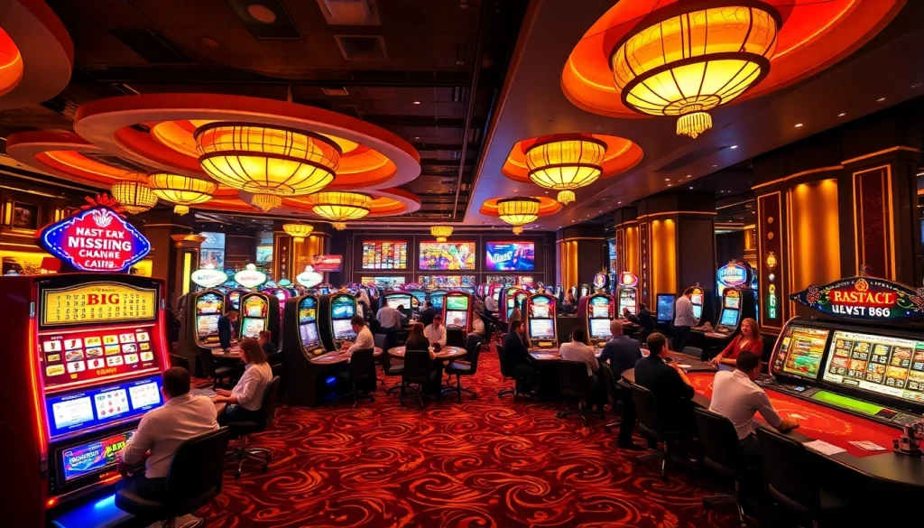 Engaged players enjoying their gaming experience at New 88 casino with vibrant slot machines and tables.