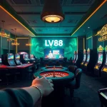 Engaging online gaming atmosphere at LV88 casino featuring vibrant slot machines and games.