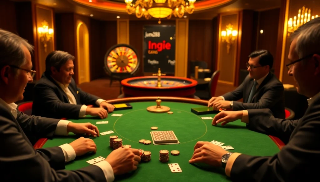 Experience the thrill of the casino with 1gom bong88 as players engage in an exciting game of poker.