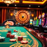 Experience thrilling gameplay at x88 with a display of vibrant casino elements including poker chips and a roulette wheel.
