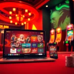Experience the excitement of OPEN 88's online casino platform with modern gaming displays and vibrant casino elements.