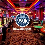 Experience thrilling gameplay at https://99ok.spot/, featuring vibrant casino tables and excited gamblers.